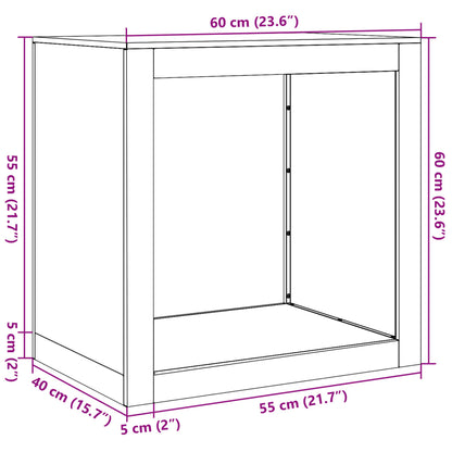 Rastrelliera per Legna da Ardere Bianca 60x40x60 cm in Acciaio