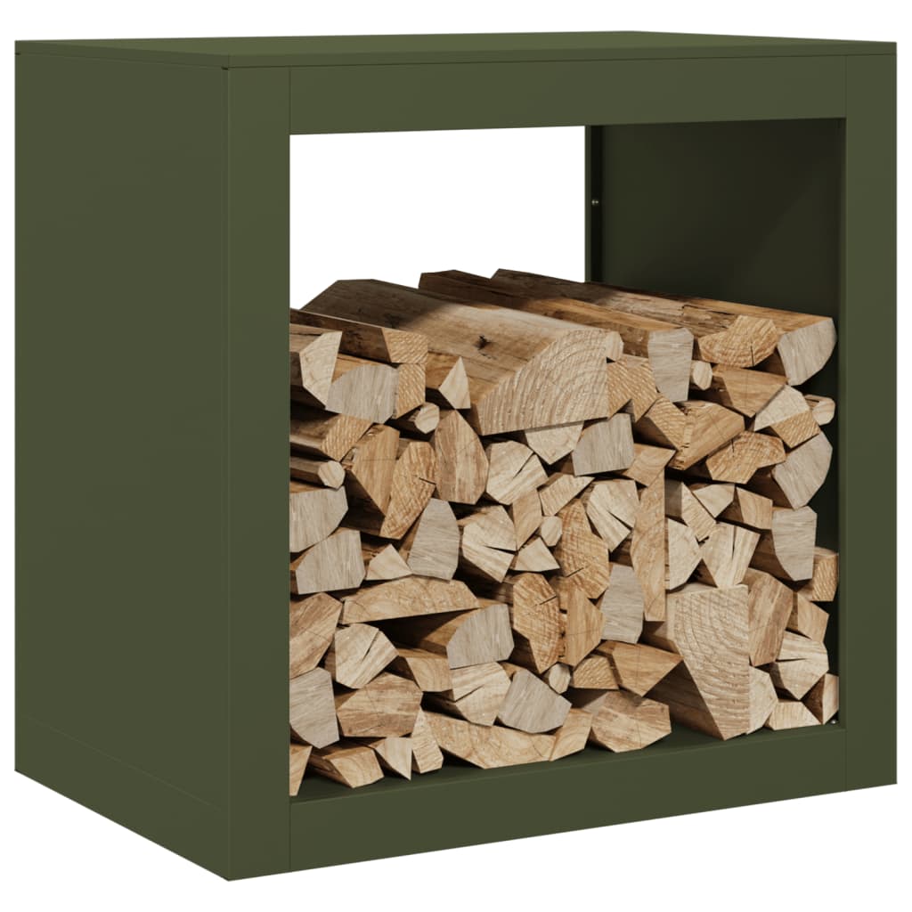 Rastrelliera per Legna da Ardere Verde 60x40x60 cm in Acciaio - homemem39