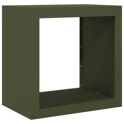 Rastrelliera per Legna da Ardere Verde 60x40x60 cm in Acciaio - homemem39