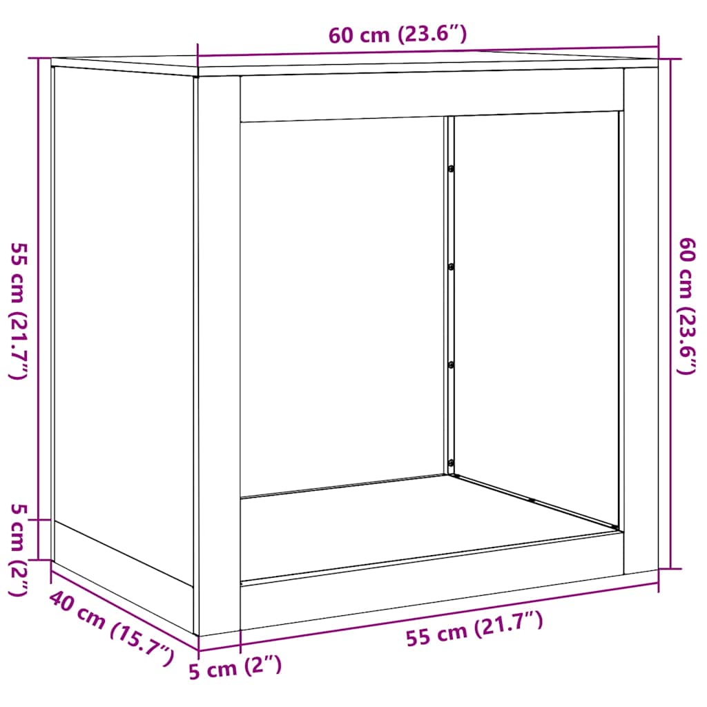 Rastrelliera per Legna 60x40x60 cm in Acciaio Zincato - homemem39