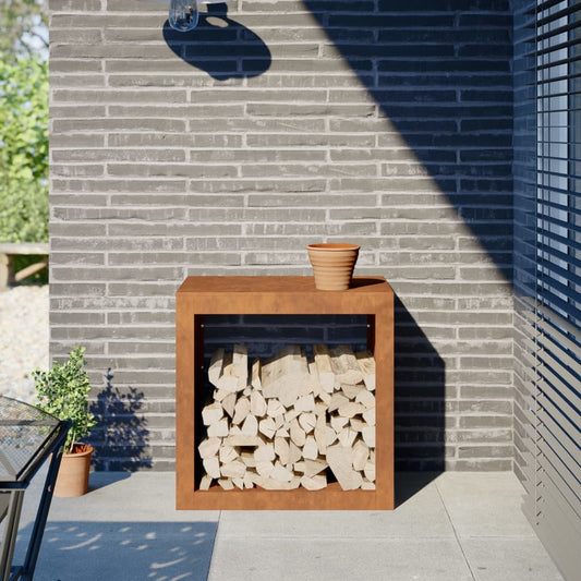 Portalegna 60x40x60 cm in Acciaio Corten - homemem39