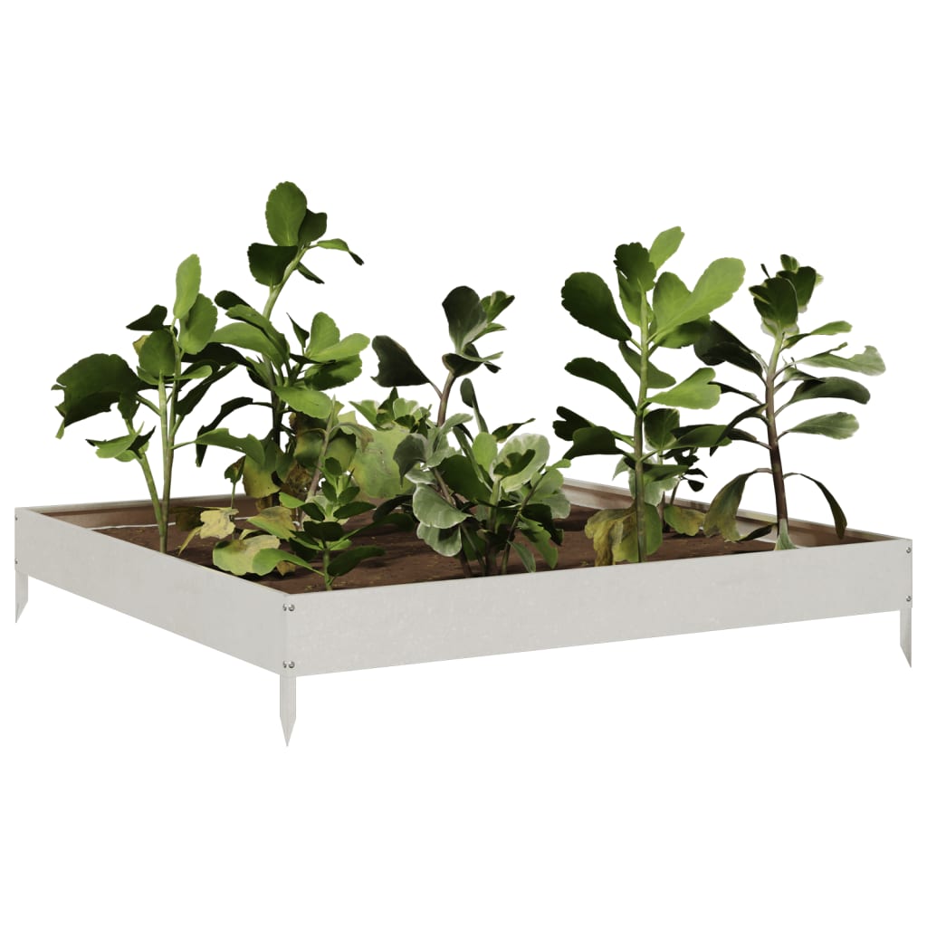 Fioriera Rialzata da Giardino 100x100x18,5 cm in Acciaio Inox | homemem39
