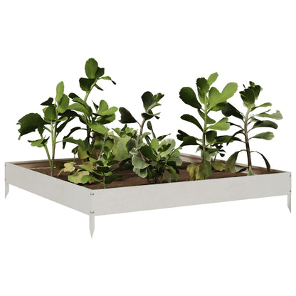 Fioriera Rialzata da Giardino 100x100x18,5 cm in Acciaio Inox | homemem39