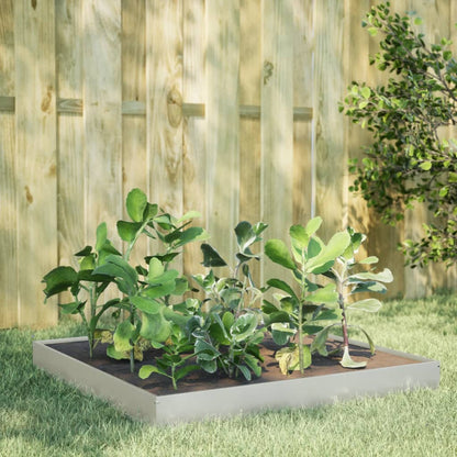 Fioriera Rialzata da Giardino 100x100x18,5 cm in Acciaio Inox | homemem39