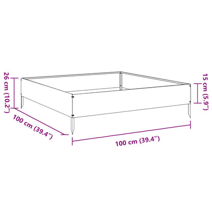 Fioriera Rialzata Giardino Verde Oliva 100x100x26 cm Acciaio | homemem39