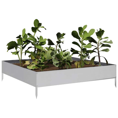 Fioriera Rialzata da Giardino 100x100x26 cm in Acciaio Zincato | homemem39