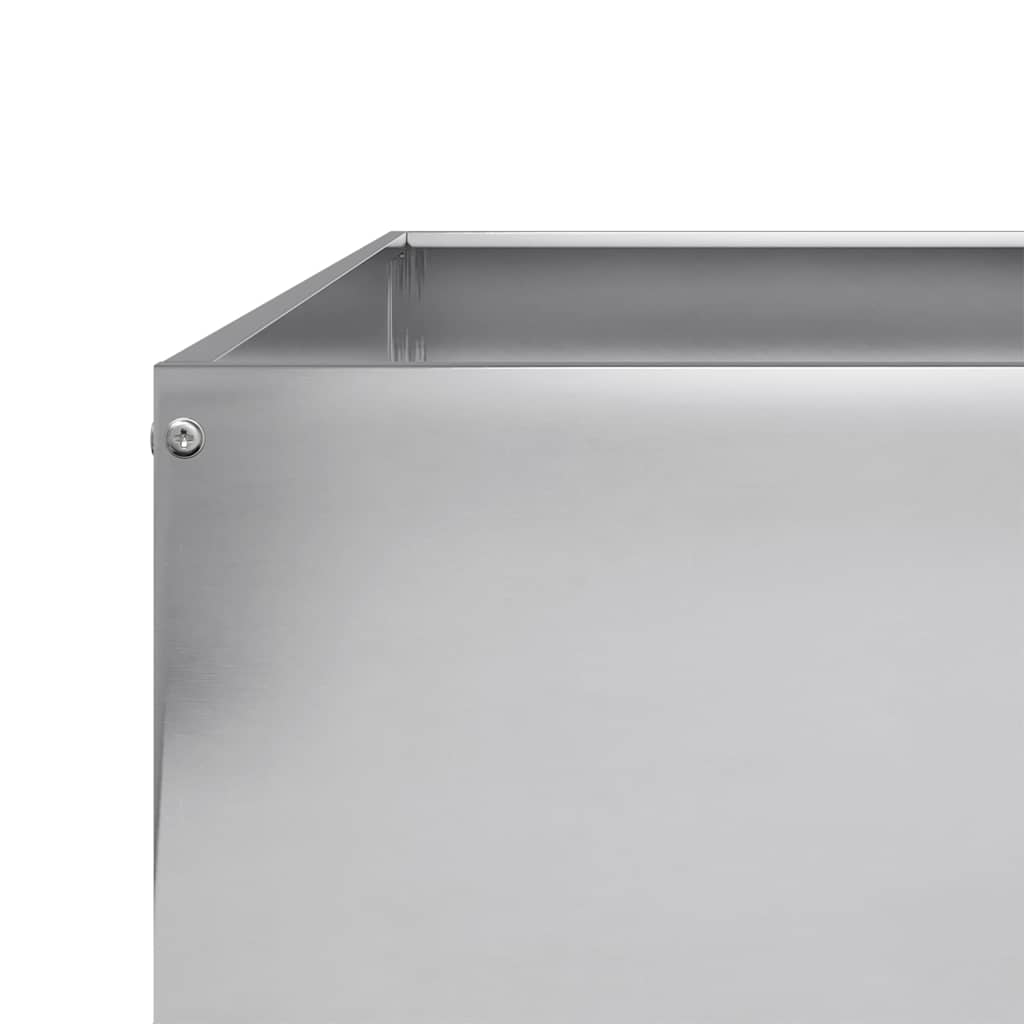 Fioriera Rialzata da Giardino 100x100x33,5cm in Acciaio Zincato