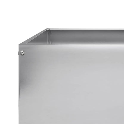 Fioriera Rialzata da Giardino 100x100x33,5cm in Acciaio Zincato