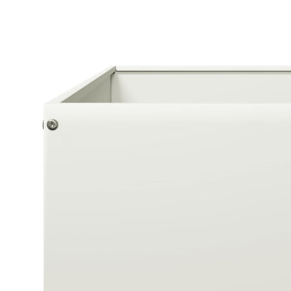 Fioriera Rialzata da Giardino Bianca 100x100x25 cm in Acciaio