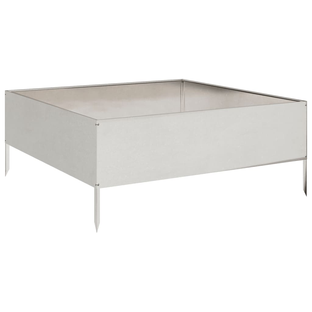 Fioriera Rialzata da Giardino 100x100x25 cm in Acciaio Inox | homemem39