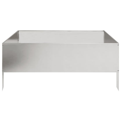 Fioriera Rialzata da Giardino 100x100x41 cm in Acciaio Inox