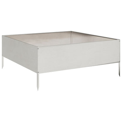 Fioriera Rialzata da Giardino 100x100x25 cm in Acciaio Inox | homemem39