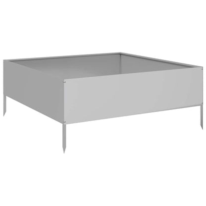 Fioriera Rialzata da Giardino 100x100x25 cm in Acciaio Zincato | homemem39