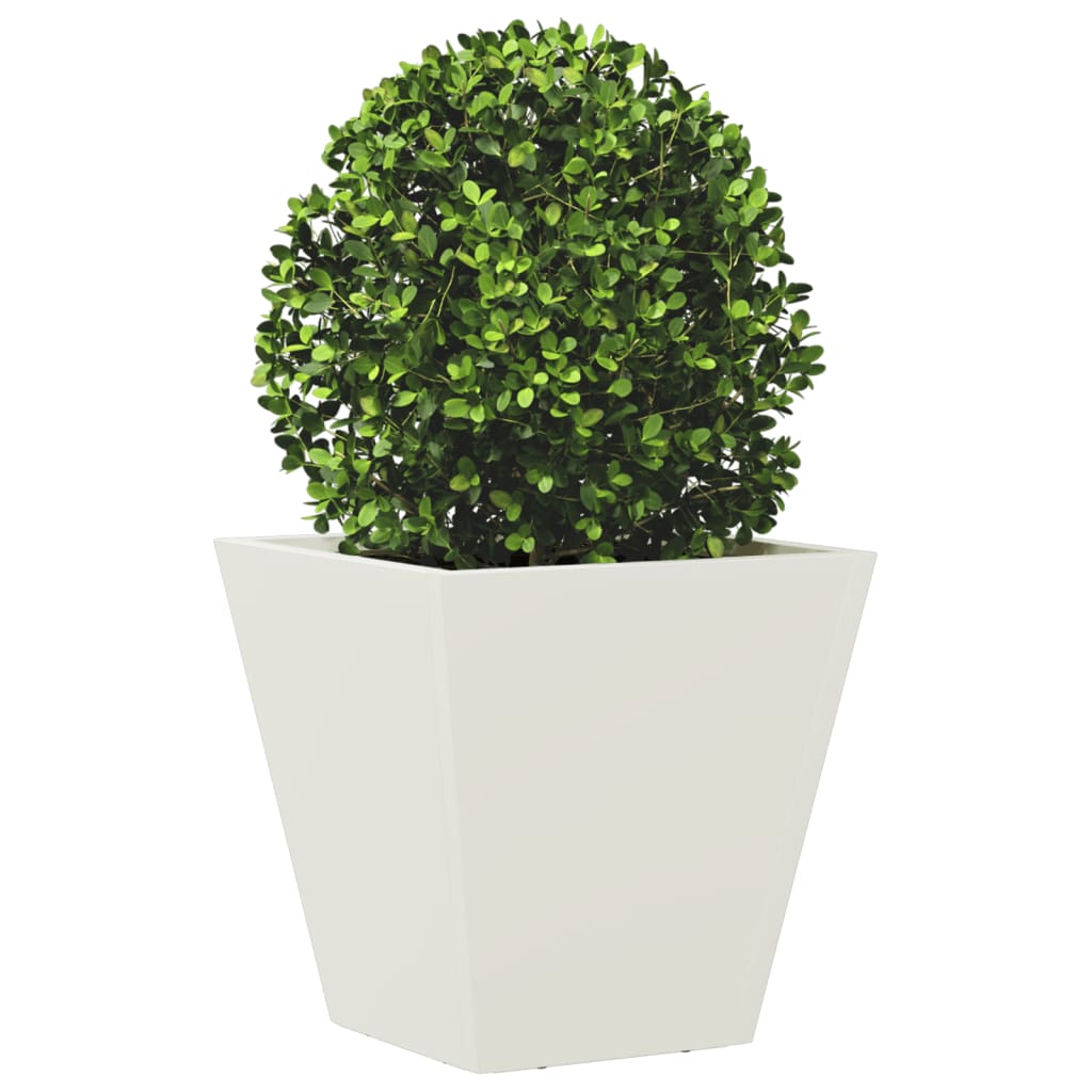 Fioriera da Giardino Bianca 30x30x30 cm in Acciaio - homemem39