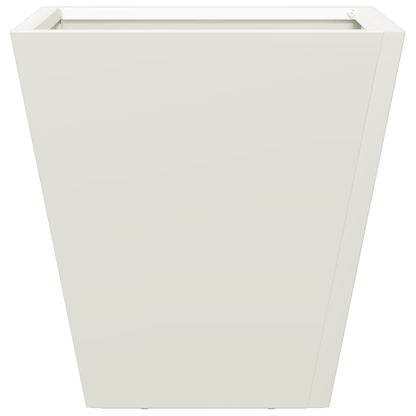 Fioriere da Giardino 2 pz Bianche 30x30x30 cm in Acciaio