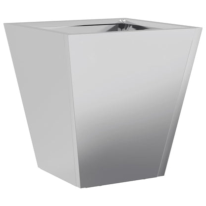 Fioriere da Giardino 2 pz 30x30x30 Grigie in Acciaio Zincato - homemem39