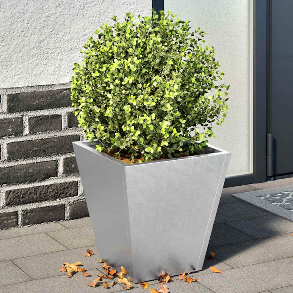 Fioriere da Giardino 2 pz 30x30x30 Grigie in Acciaio Zincato - homemem39