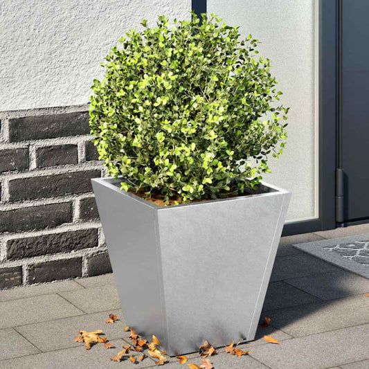Fioriere da Giardino 2 pz 30x30x30 Grigie in Acciaio Zincato - homemem39