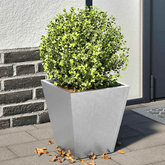 Fioriere da Giardino 2 pz 30x30x30 Grigie in Acciaio Zincato