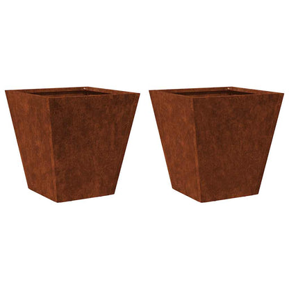 Fioriere da Giardino 2 pz in Acciaio Corten
