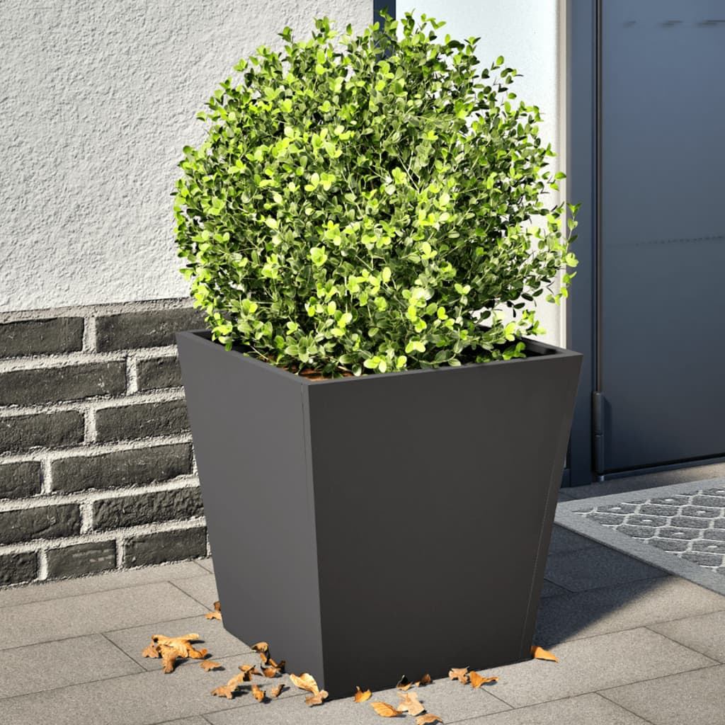 Fioriere da Giardino 2 pz Nere in Acciaio