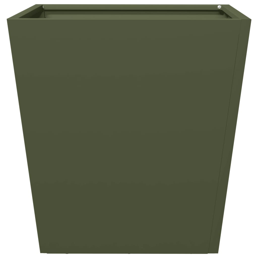 Fioriere da Giardino 2 pz Verde Oliva 40x40x40 cm in Acciaio | homemem39
