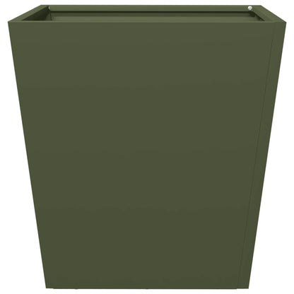 Fioriere da Giardino 2 pz Verde Oliva 40x40x40 cm in Acciaio | homemem39
