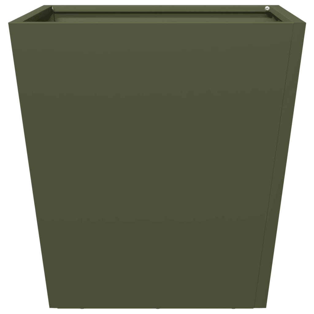 Fioriere da Giardino 2 pz Verde Oliva 40x40x40 cm in Acciaio | homemem39