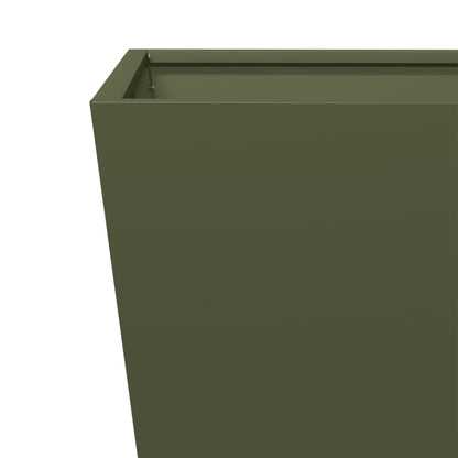 Fioriere da Giardino 2 pz Verde Oliva 40x40x40 cm in Acciaio | homemem39