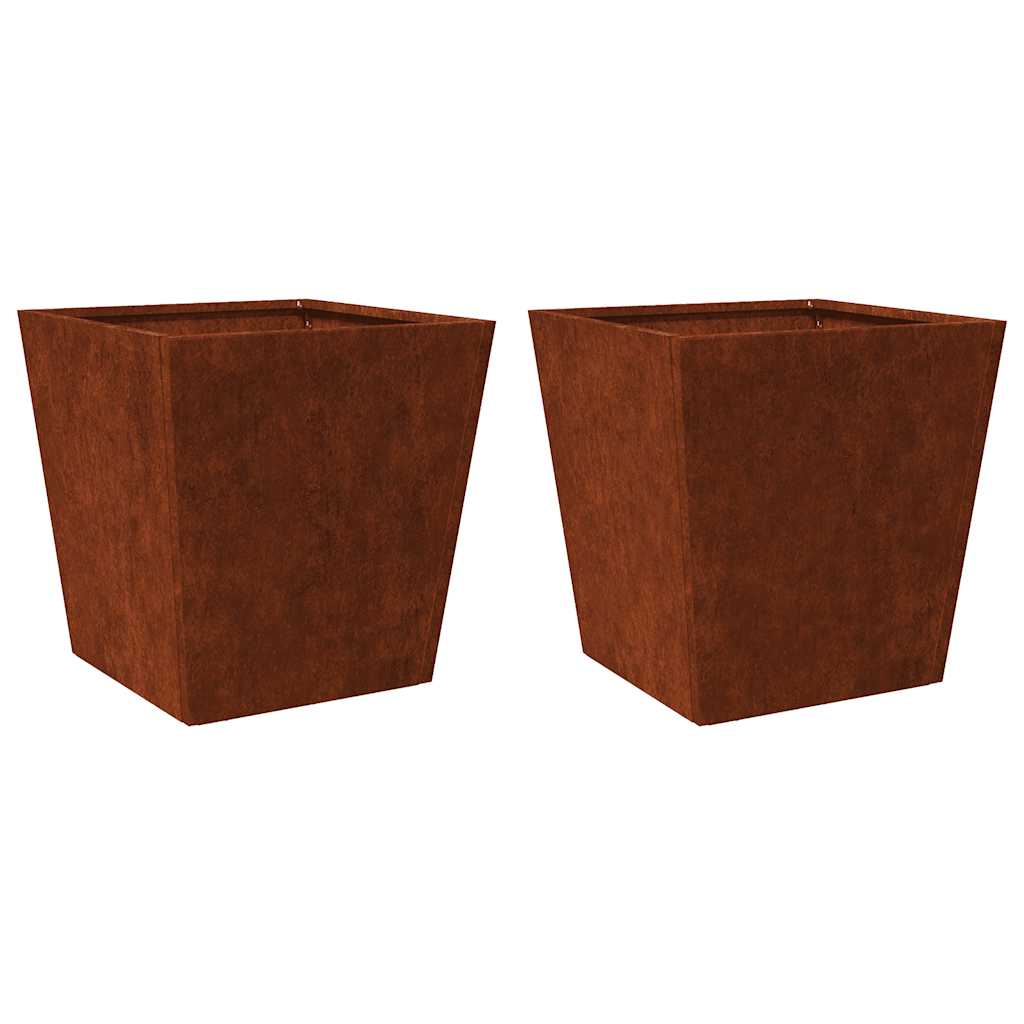 Fioriere da Giardino 2 pz in Acciaio Corten