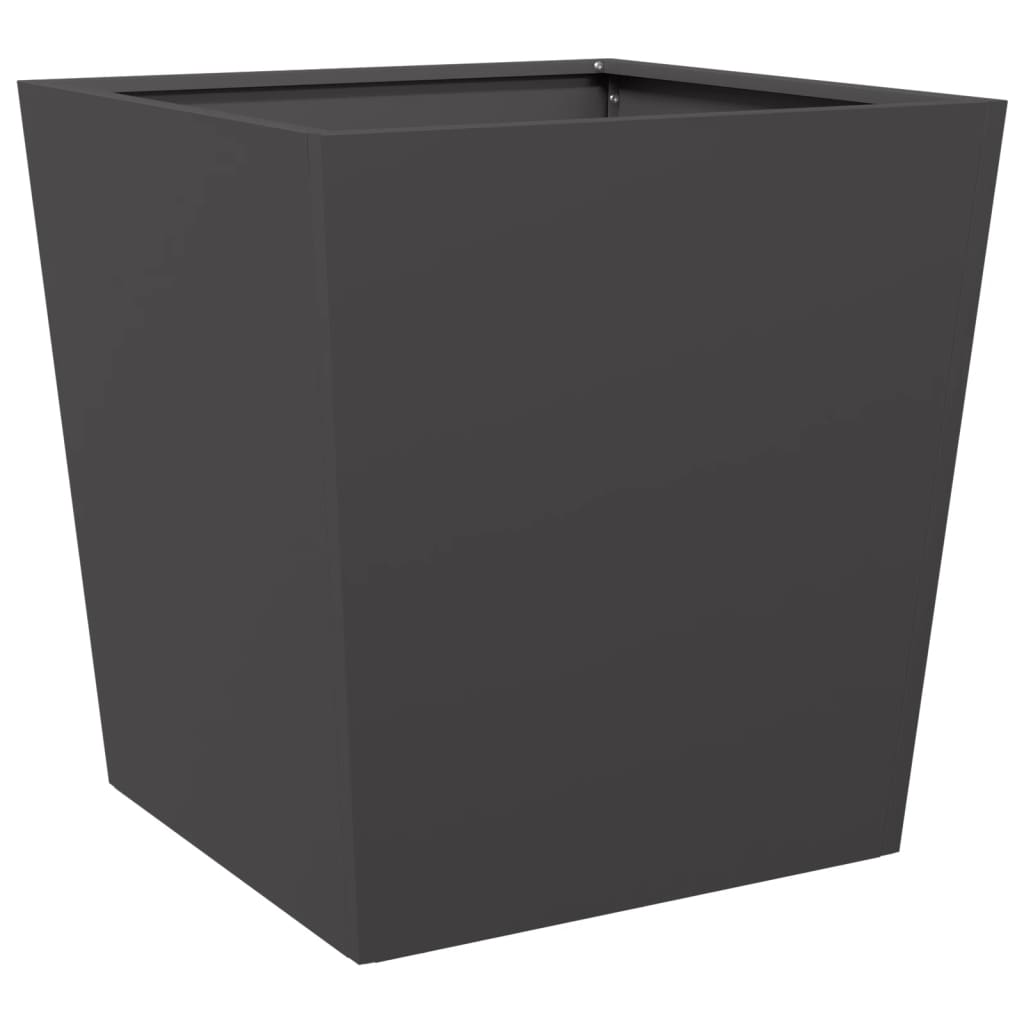 Fioriere da Giardino 2 pz Nere 50x50x50 cm in Acciaio - homemem39