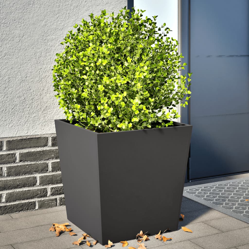 Fioriere da Giardino 2 pz Nere in Acciaio