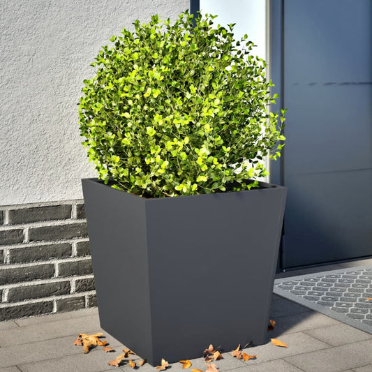 Fioriere da Giardino 2 pz Antracite 50x50x50 cm in Acciaio - homemem39