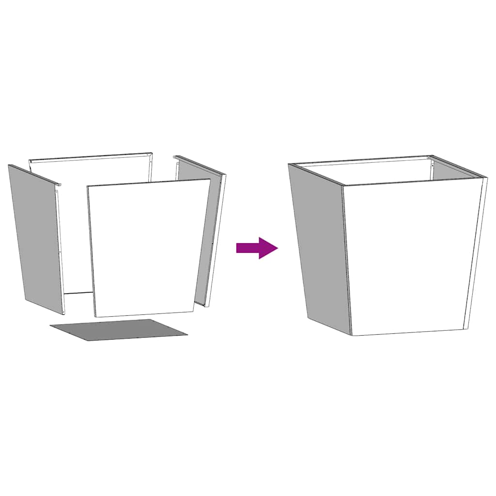 Fioriera da Giardino 50x50x50 cm in Acciaio Zincato - homemem39