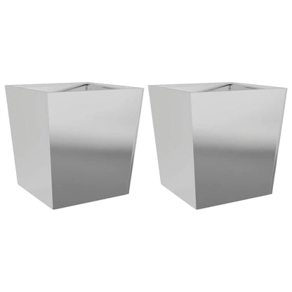 Fioriere da Giardino 2 pz 50x50x50 cm in Acciaio Zincato - homemem39