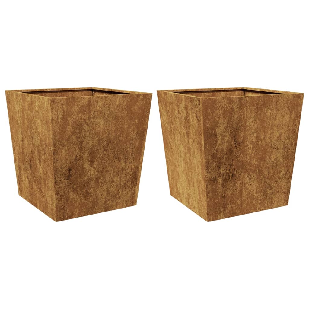 Fioriere da Giardino 2 pz 50x50x50 cm in Acciaio Corten - homemem39