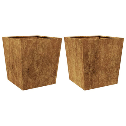 Fioriere da Giardino 2 pz 50x50x50 cm in Acciaio Corten - homemem39