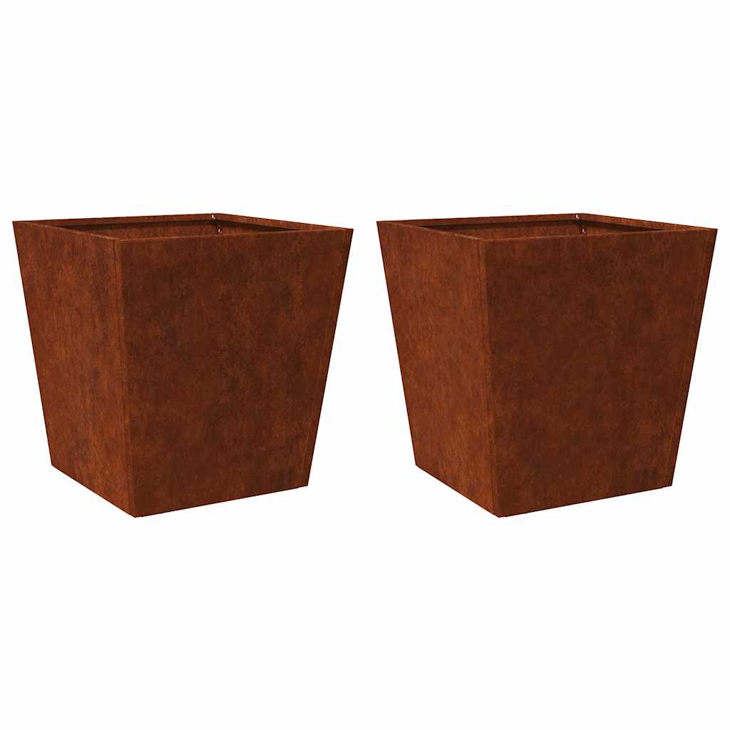 Fioriere da Giardino 2 pz in Acciaio Corten