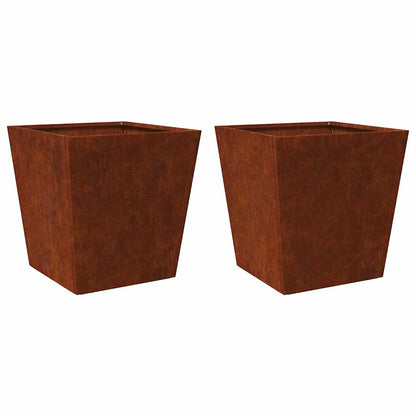 Fioriere da Giardino 2 pz in Acciaio Corten