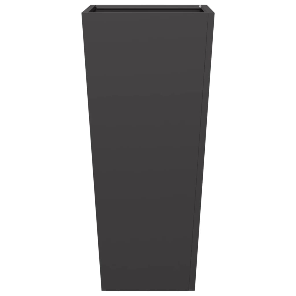 Fioriere da Giardino 2 pz Nere 35x35x75 cm in Acciaio - homemem39