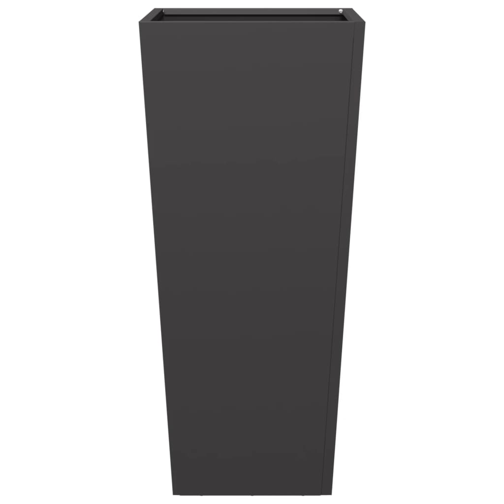 Fioriere da Giardino 2 pz Nere 35x35x75 cm in Acciaio - homemem39