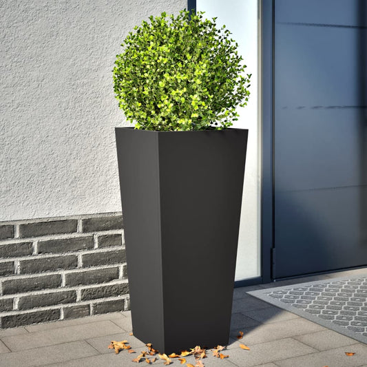 Fioriere da Giardino 2 pz Nere 35x35x75 cm in Acciaio - homemem39