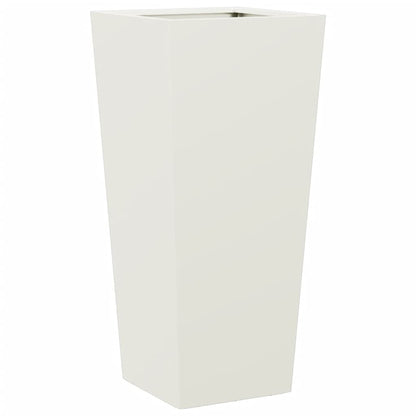 Fioriere da Giardino 2 pz Bianche 35x35x75 cm in Acciaio