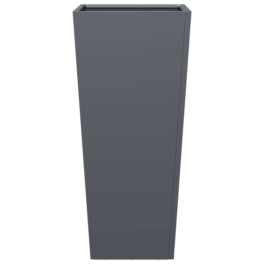 Fioriere da Giardino 2 pz Antracite 35x35x75 cm in Acciaio