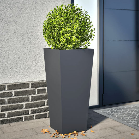 Fioriere da Giardino 2 pz Antracite 35x35x75 cm in Acciaio | homemem39