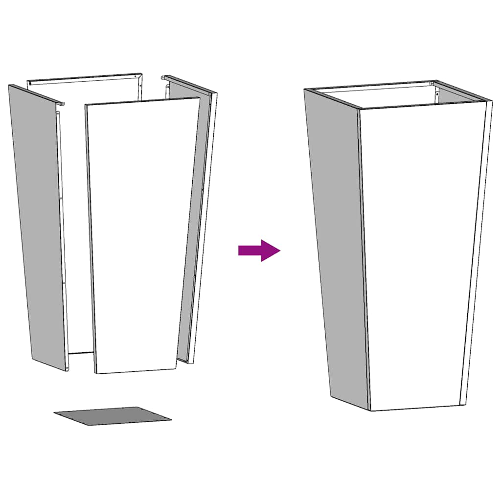 Fioriera da Giardino 35x35x75 cm in Acciaio Zincato - homemem39