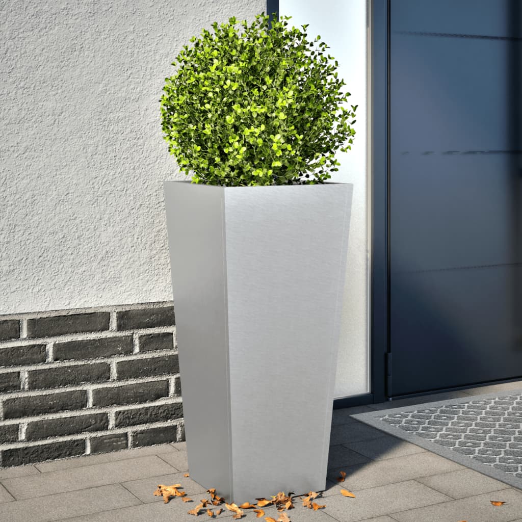 Fioriere da Giardino 2 pz 35x35x75 cm in Acciaio Zincato - homemem39