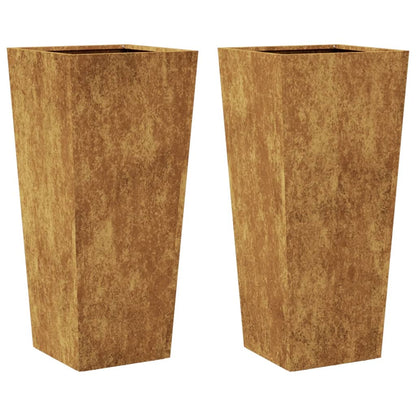 Fioriere da Giardino 2 pz 35x35x75 cm in Acciaio Corten - homemem39