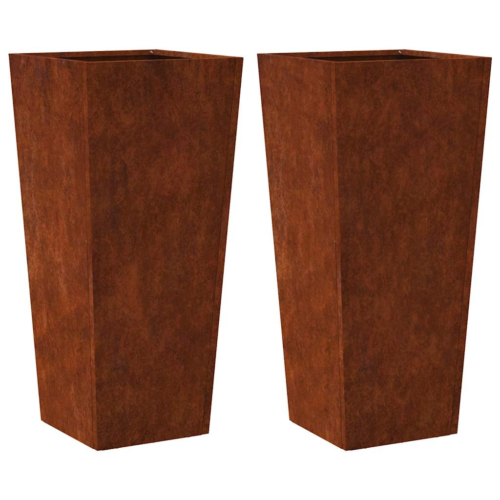 Fioriere da Giardino 2 pz in Acciaio Corten