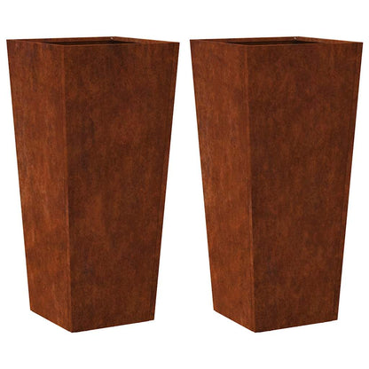 Fioriere da Giardino 2 pz in Acciaio Corten
